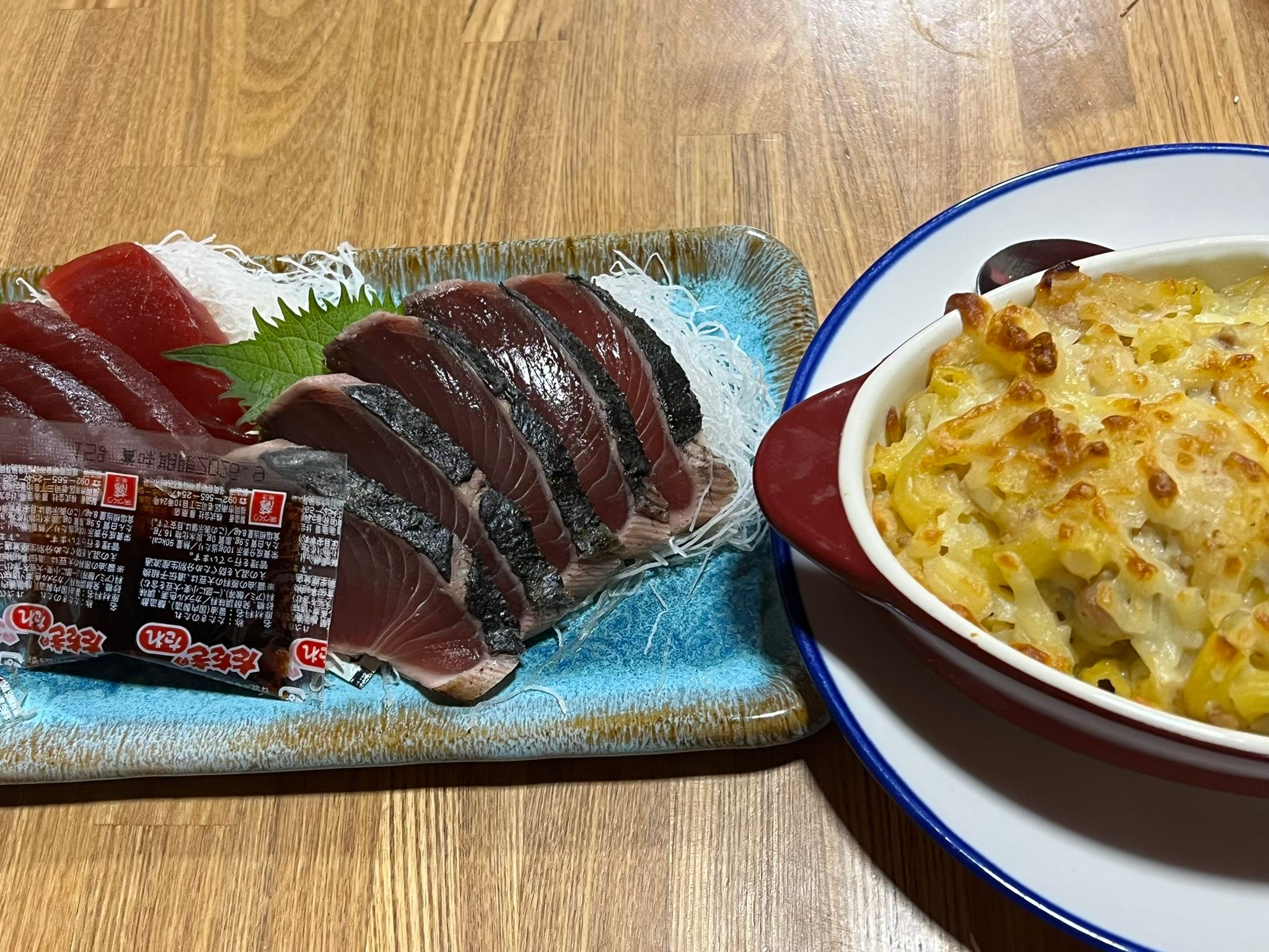 由美 - 今晩は 移動スーパーで買ったお刺身❣️ 数日前のシチューを 