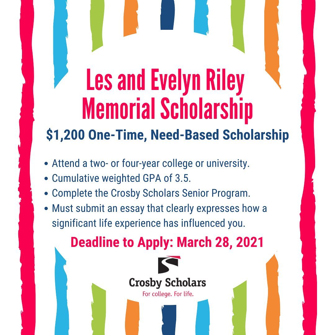 Crosby Scholars - ️SCHOLARSHIP DEADLINE ALERT ️ Apply by... | Facebook