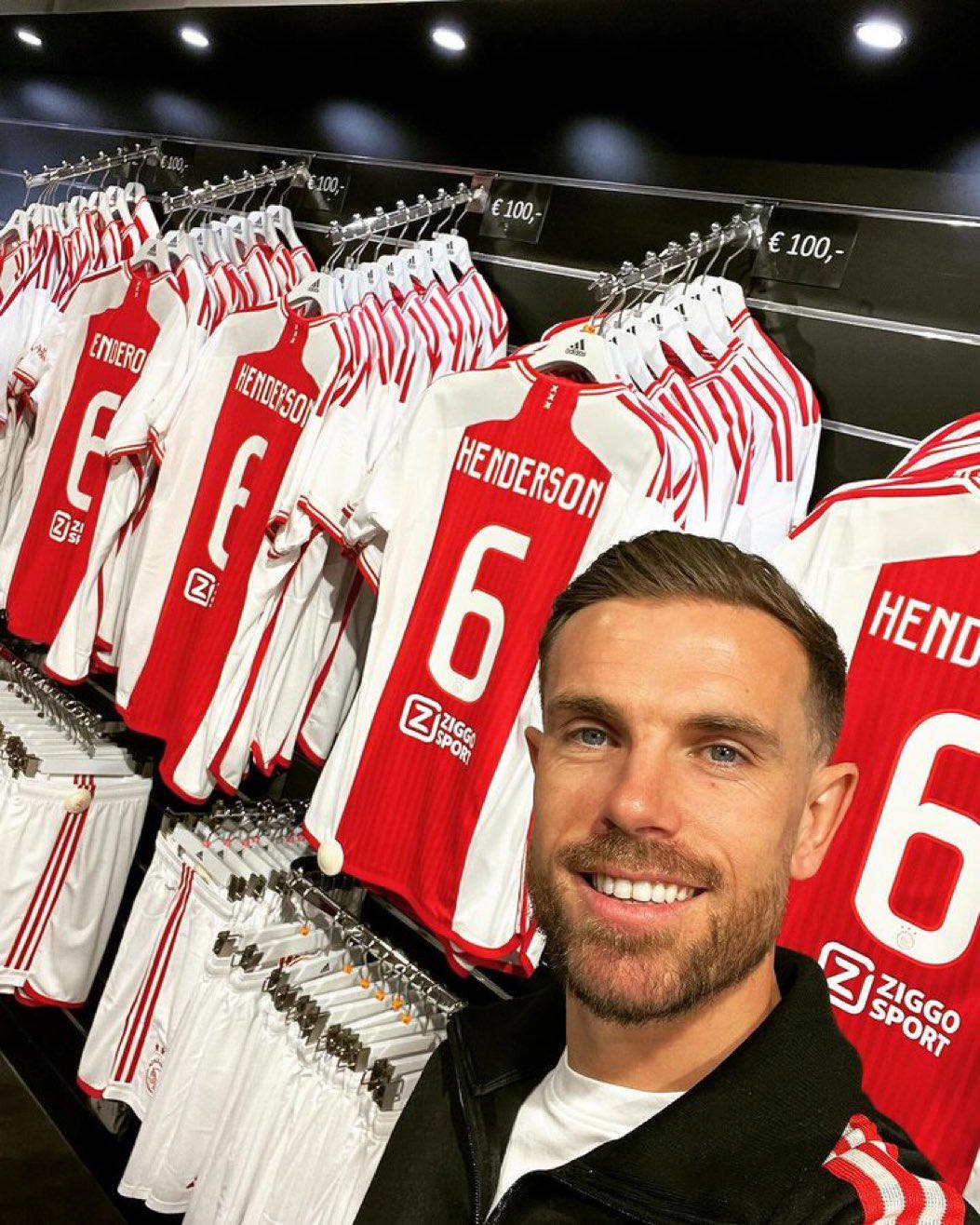 Jordan Henderson sporting Ajax's newly released 125th anniversary