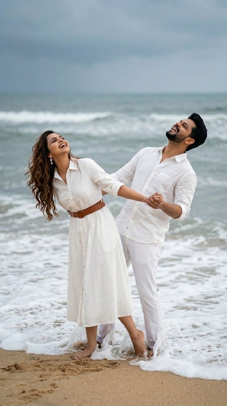couple dress beach Indian couple's joyful pose persona-free-spirit Amish Dress Hat - Color:Malibu Pink Bouquet anniversary and holiday gifts