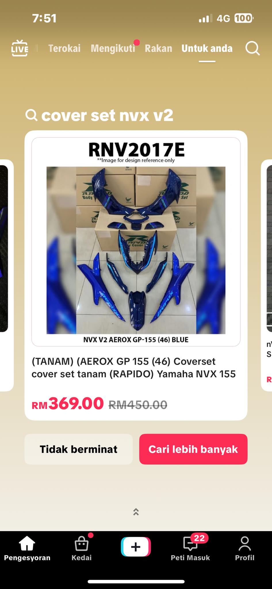OFFICIAL YAMAHA NVX MALAYSIA | coverset aerox nak jual 300 dalam kotak ...