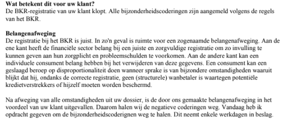 BKR coderingen slachtoffers