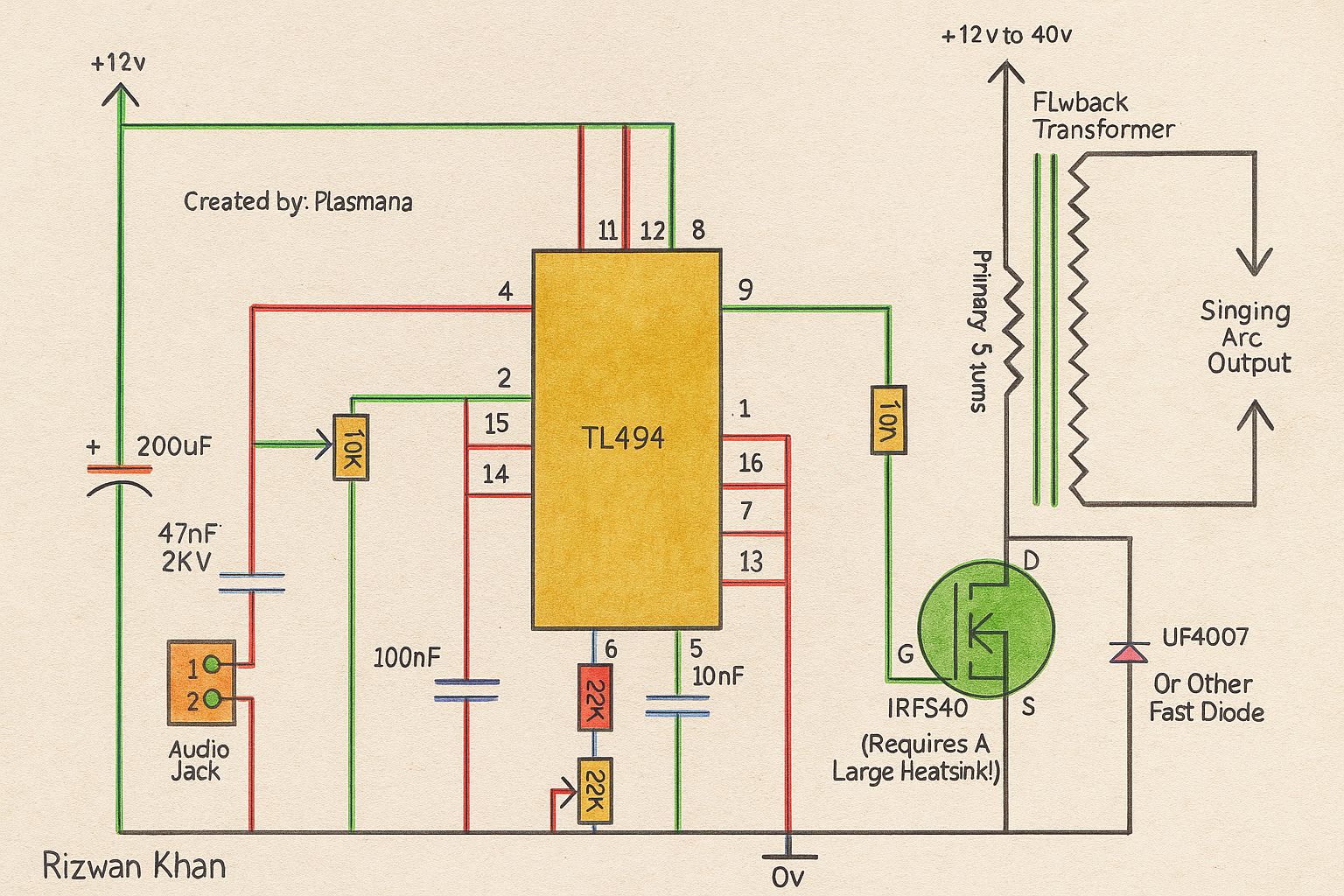Rizwan - The circuit uses a TL494 pulse-width modulation (PWM ...