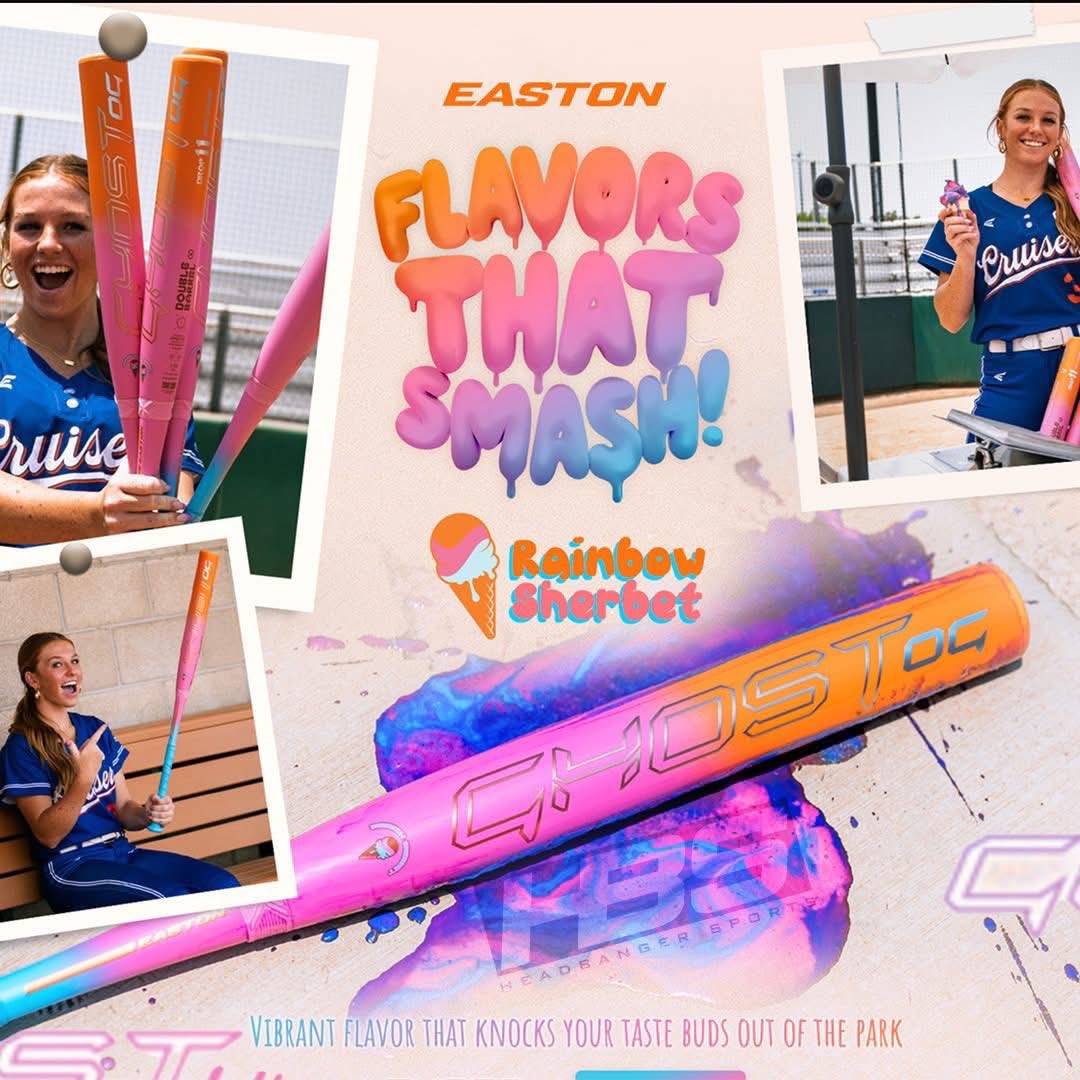 Batton De Softball Easton Ghost OG Rainbow Sherbet 31/20-11 - Neuf Sous Emballage, Composite Carbone