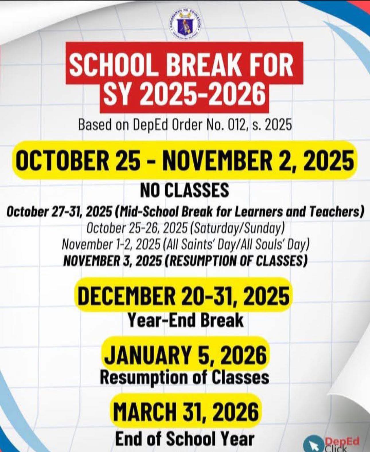 Medcilam - FYI #SchoolBreak2025 #sembreak #DepEdPhilippines #highlight ...