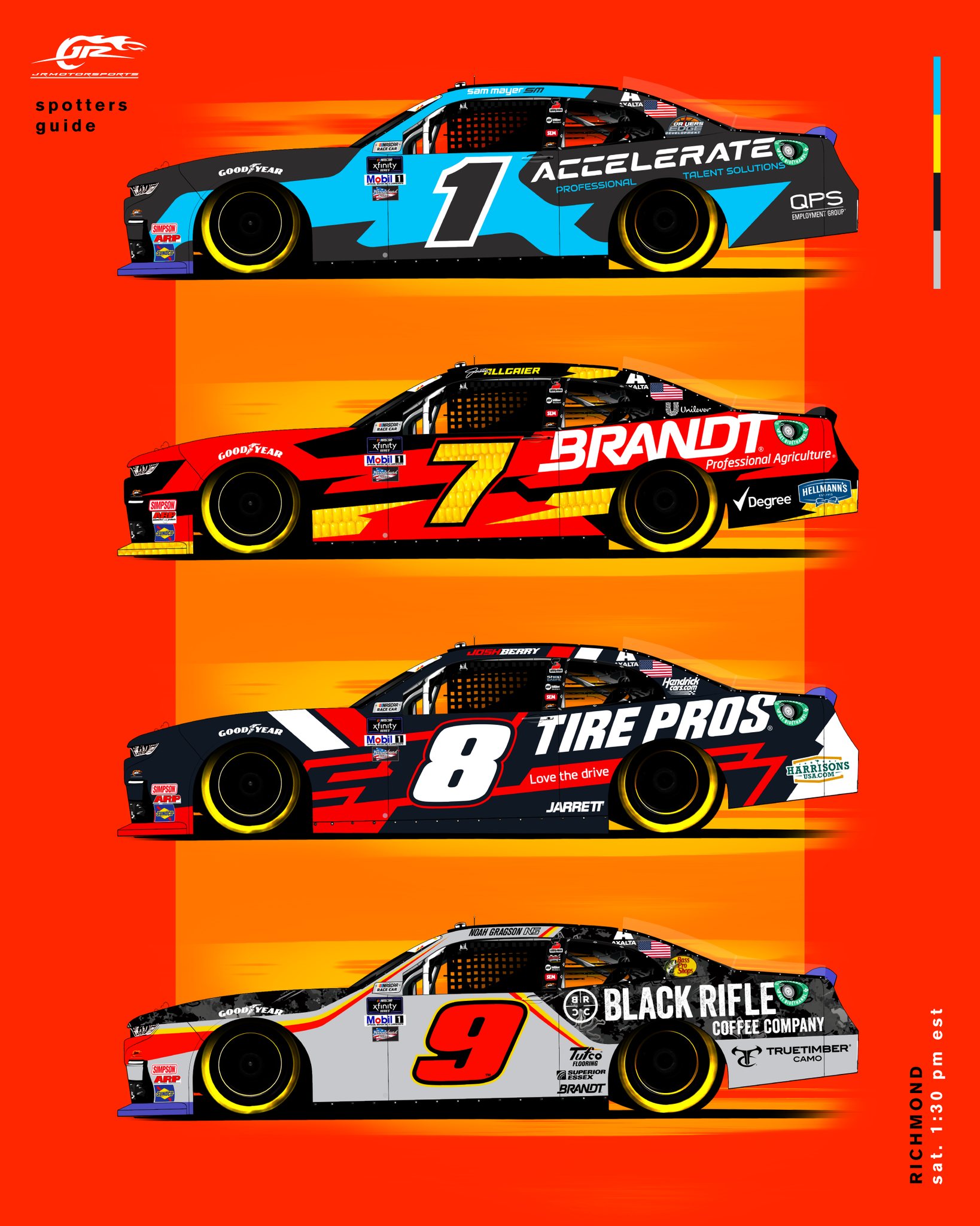 JR Motorsports - Ready for Richmond Raceway. Lineup: Sam...