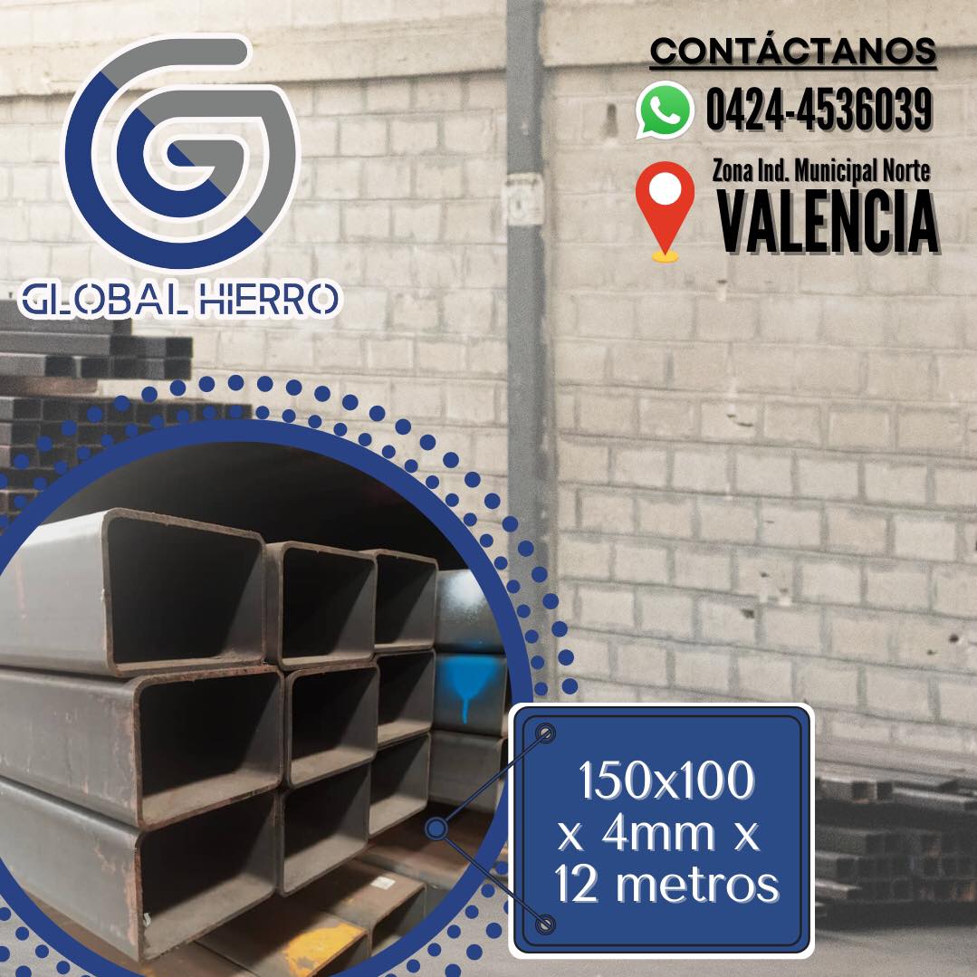 Globalhierro - Perfil Tubular Rectangular 150x100x4mm x 12...