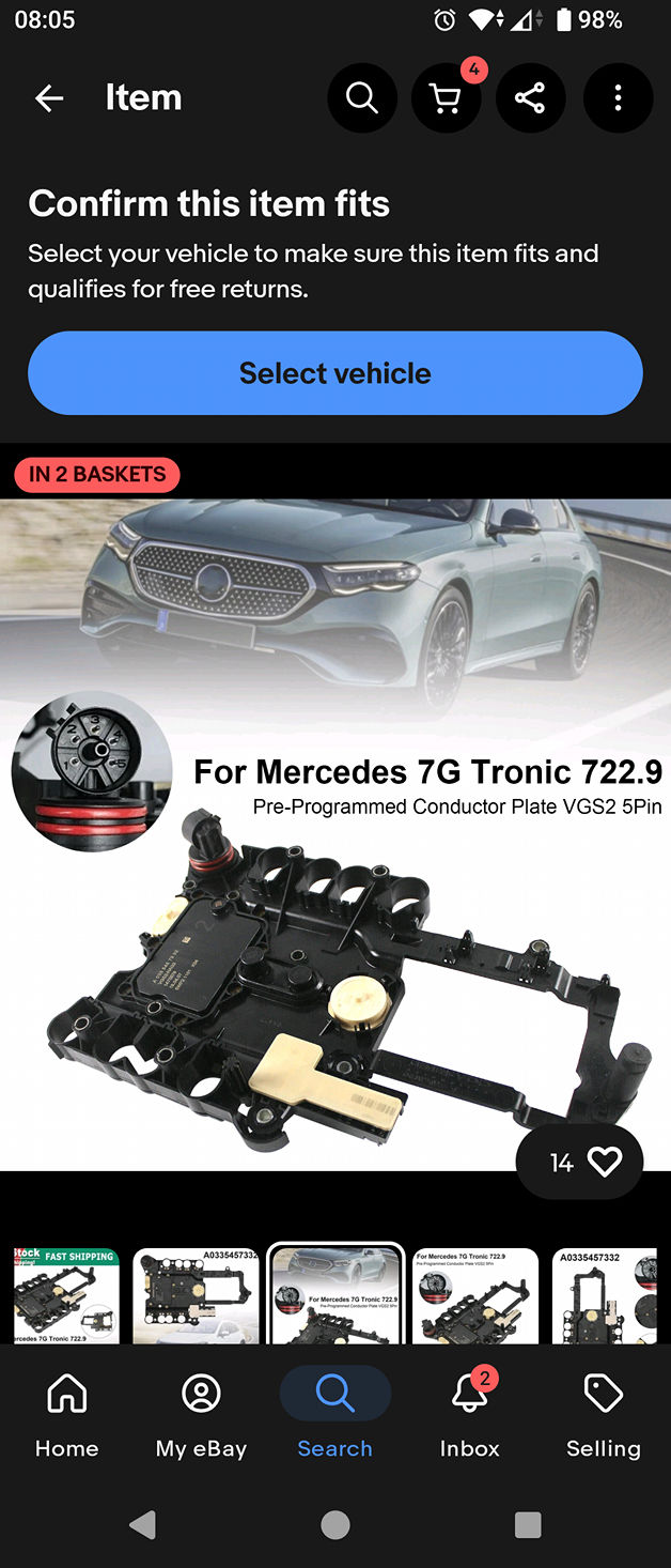 Pre-Programmed Conductor Plate VGS2 A0335457332 For Mercedes 7G Tronic
