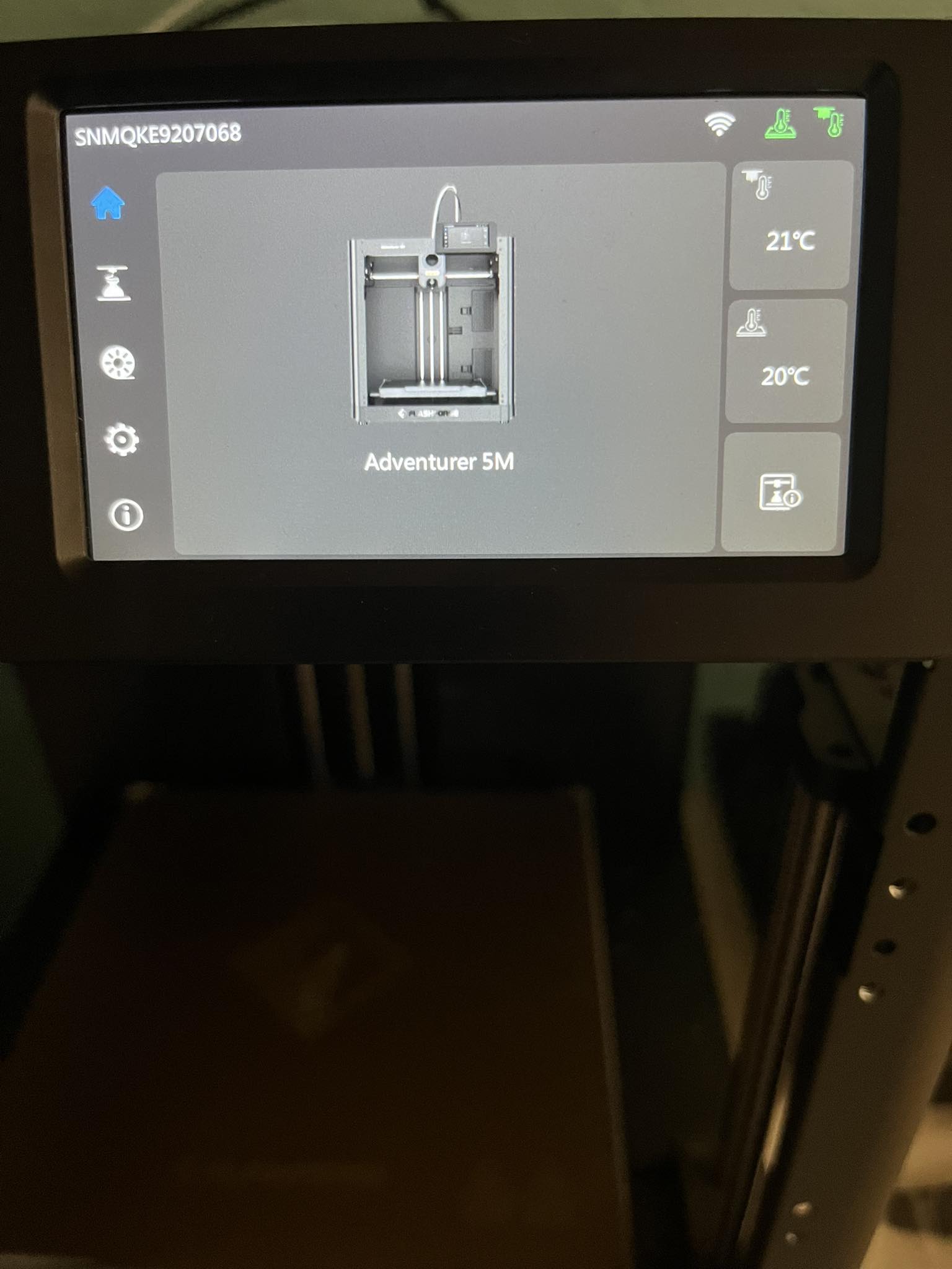 How to change temperature settings on Flashforge?