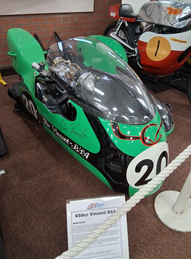 Chris Vincents 1962 TT winning 500cc BSA on display at the