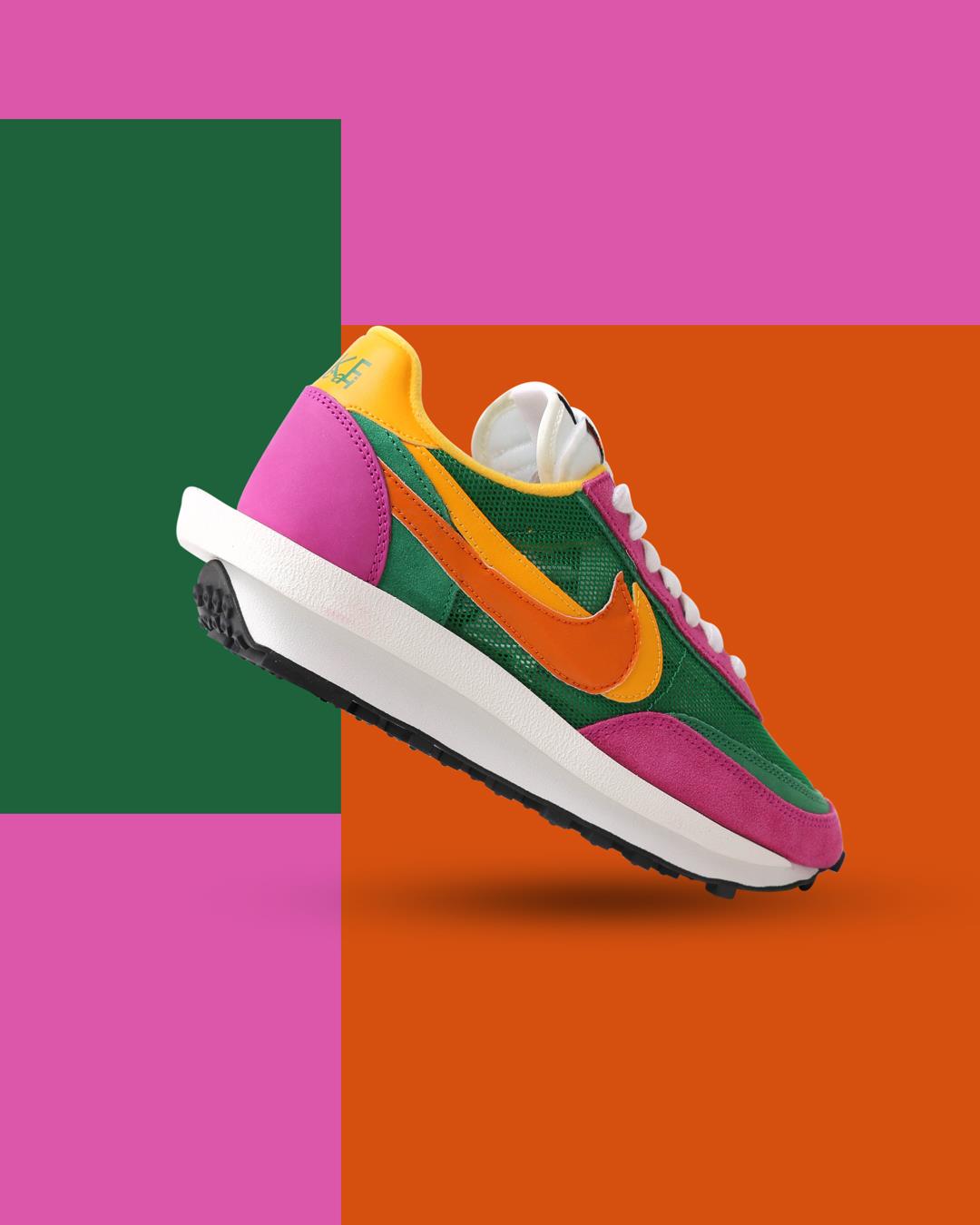 KICKS - Sacai X Nike LdWaffle Pine Green 🎍 Featuring a mixture of