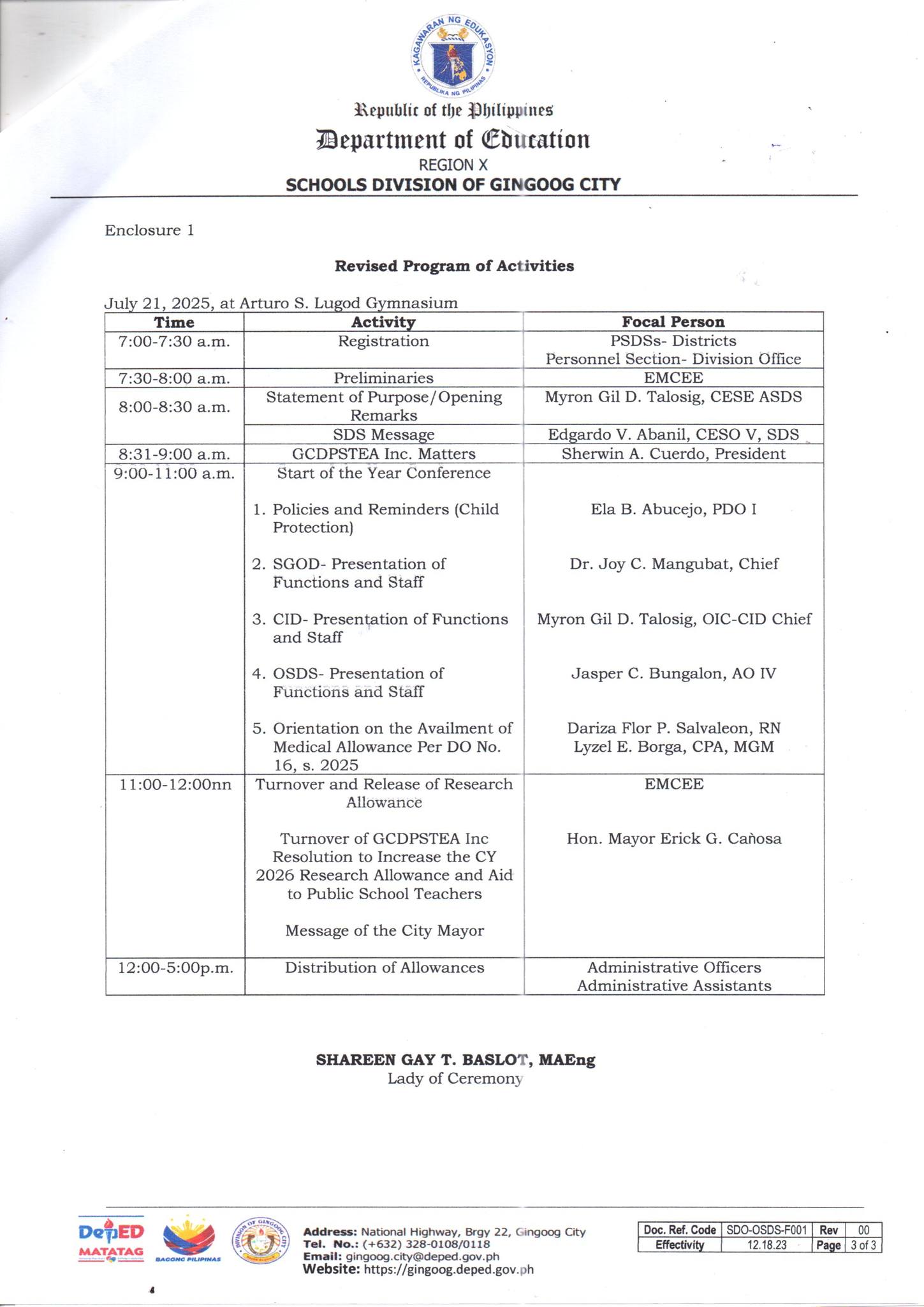 DepEd Gingoog - DM No. 334, s. 2025 - Addendum and... | Facebook