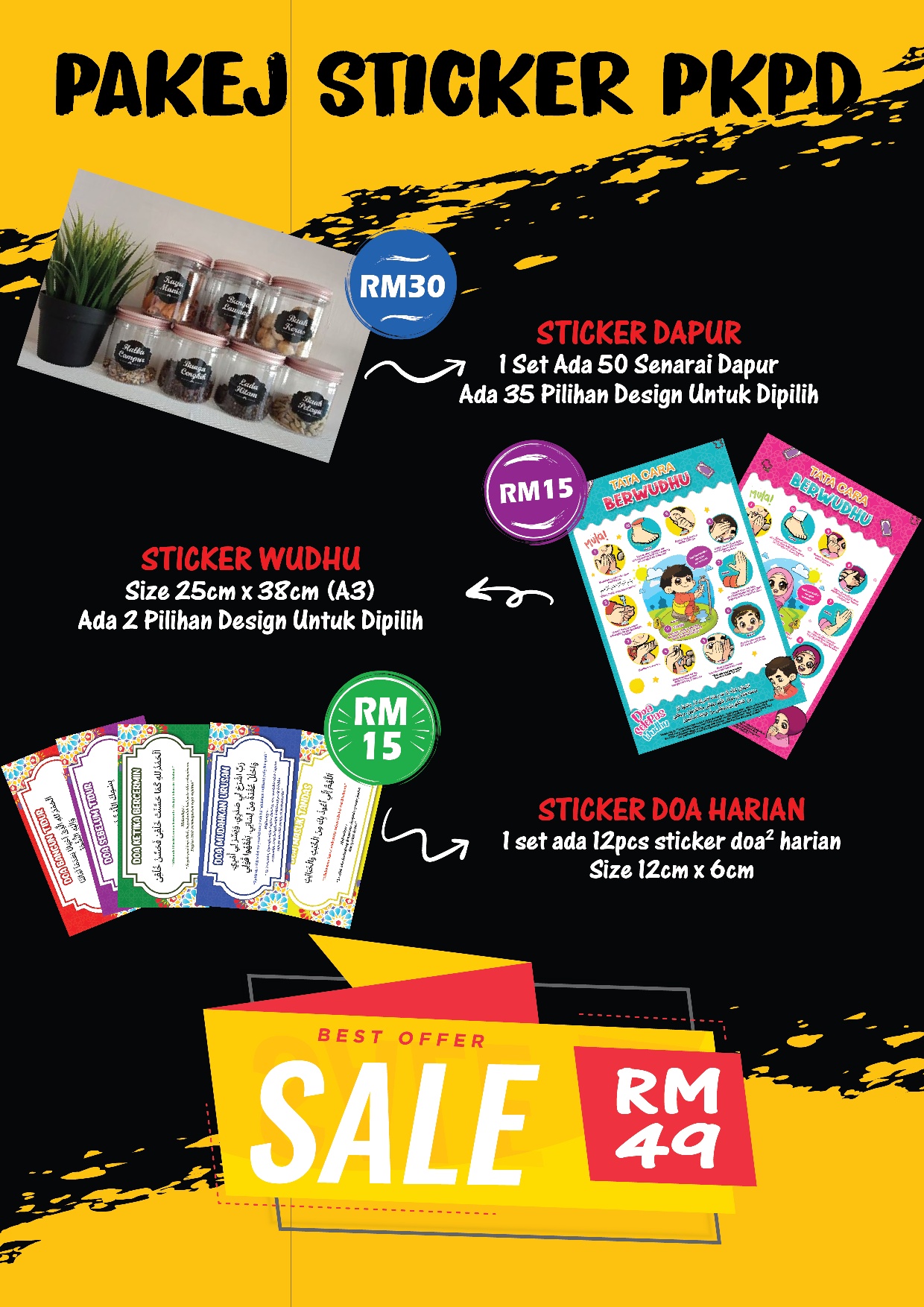 MrsSticker - 〈😄ノ Promosi Pakej PKPD〈😁ノ 1pakej ada 3 jenis...