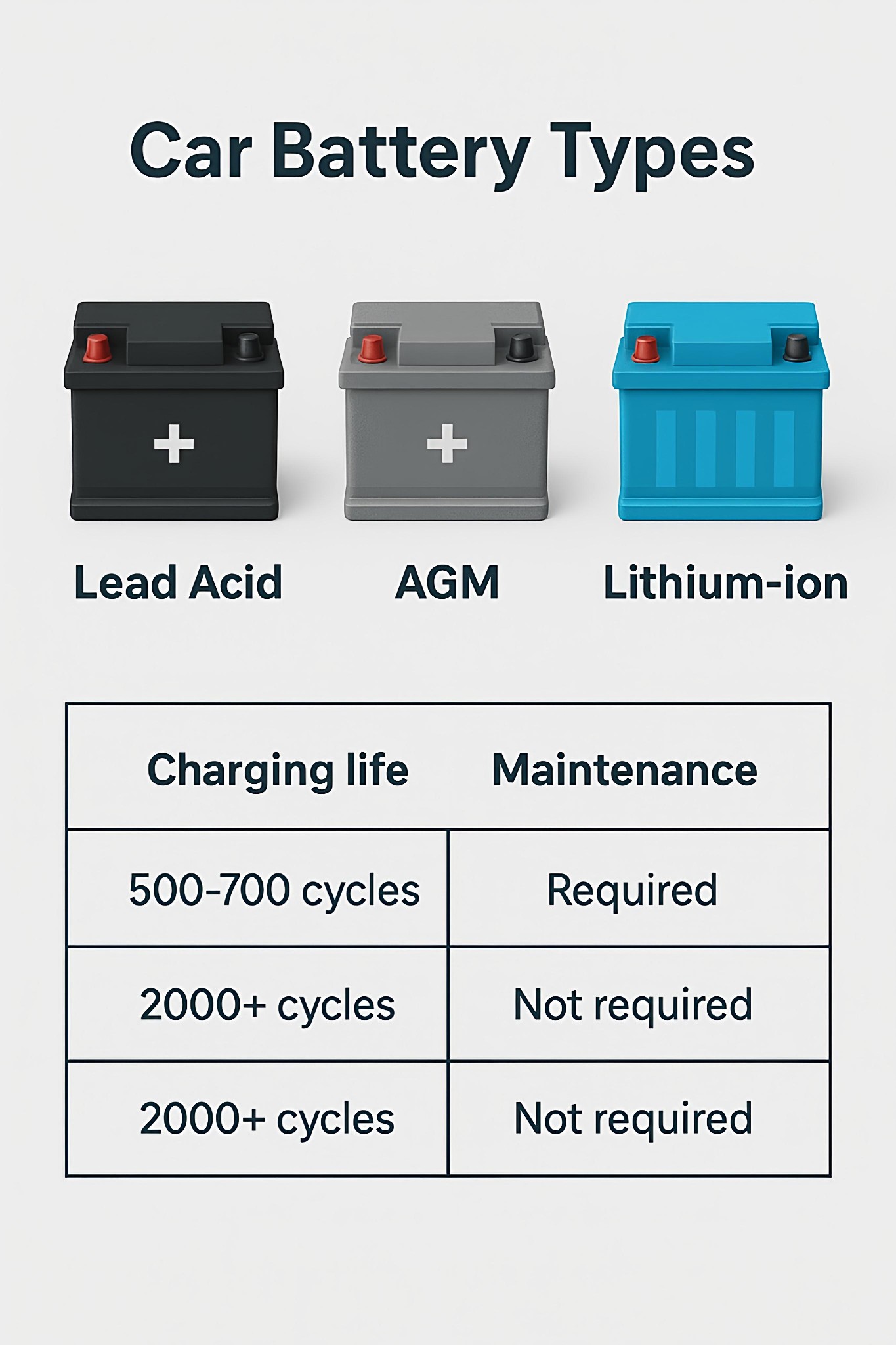 Akbar - This image compares three types of batteries: Lead Acid, AGM ...