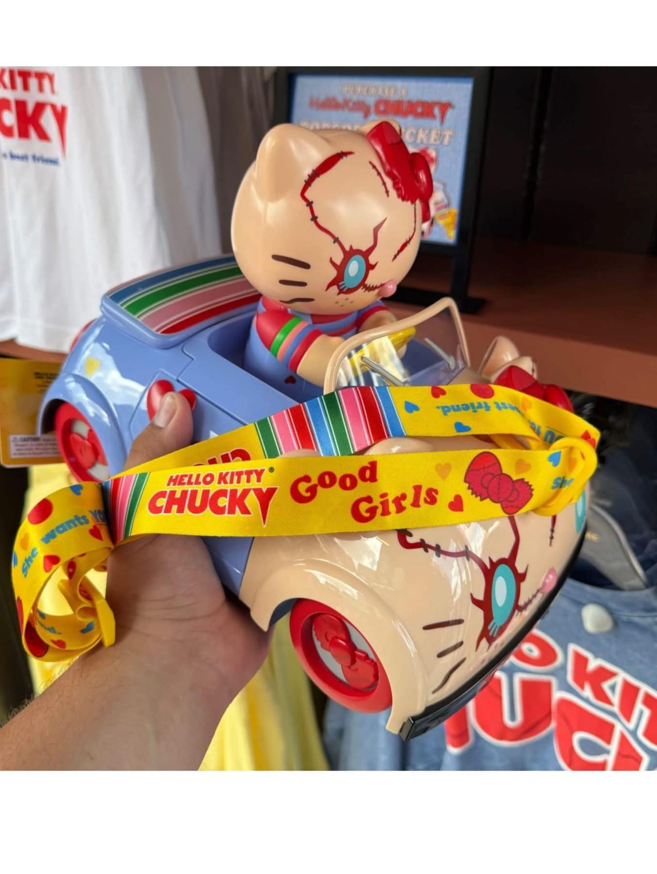 A new Chucky x Hello Kitty popcorn bucket is now available. #HHN34