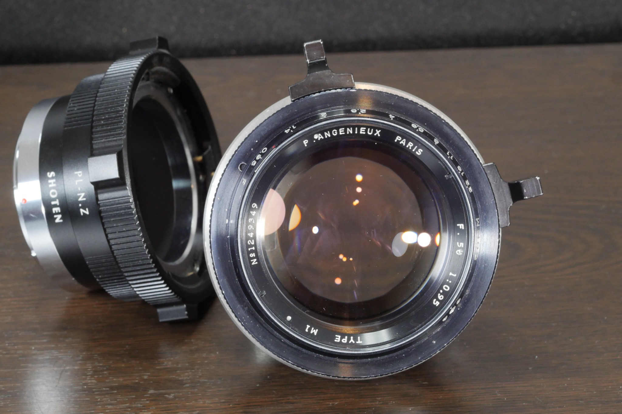 P.Angenieux 50mm F1.2 Projector lens. Modified for Sony E mount.