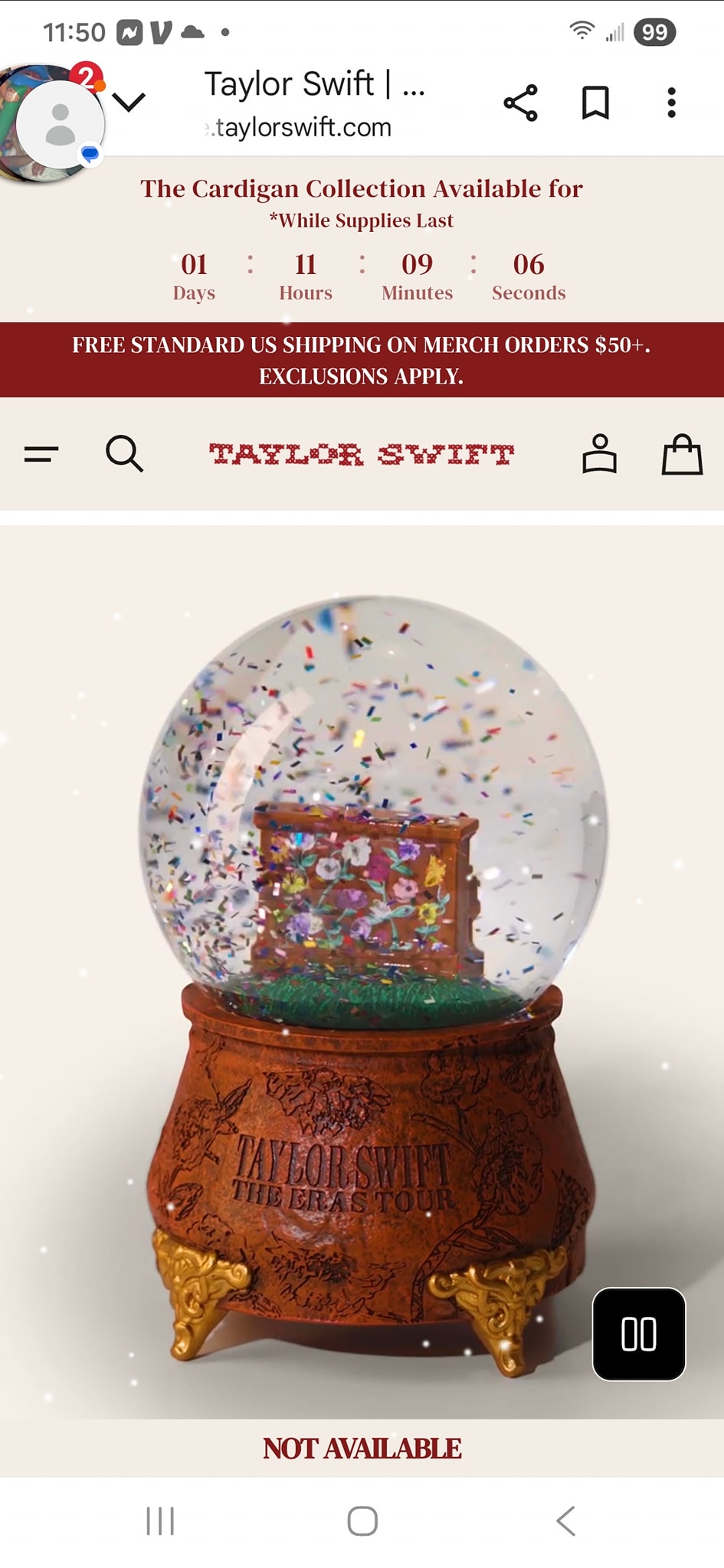 Taylor Swift Vault snow globe available at Burlington