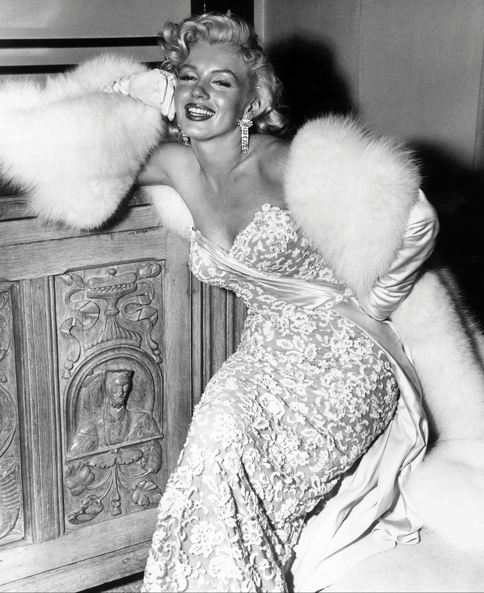 marilyn monroe beaded dress wore this beautiful, white gown in 