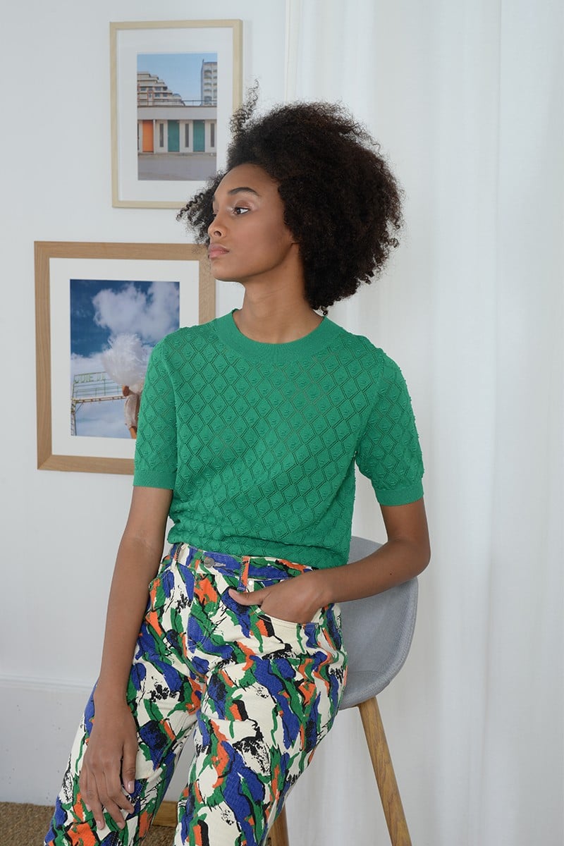 Pull Molly Bracken Maille Gris Et Doré - Taille Unique Jusqu'au 42, Printemps, Très Bon état