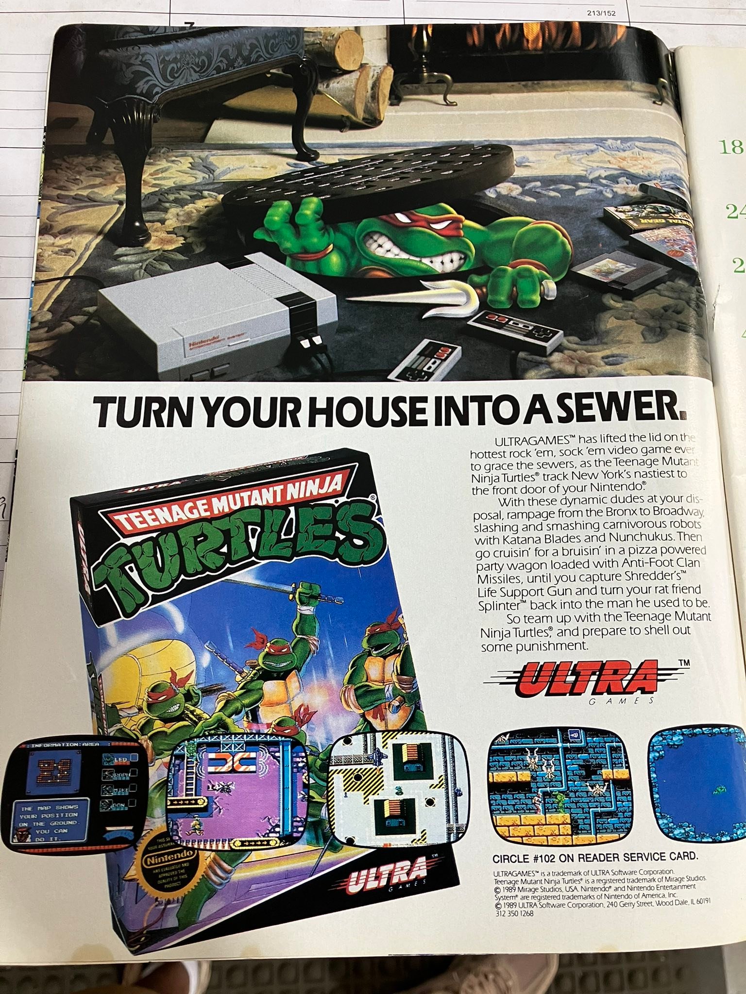 Turtle game magazine from 1989