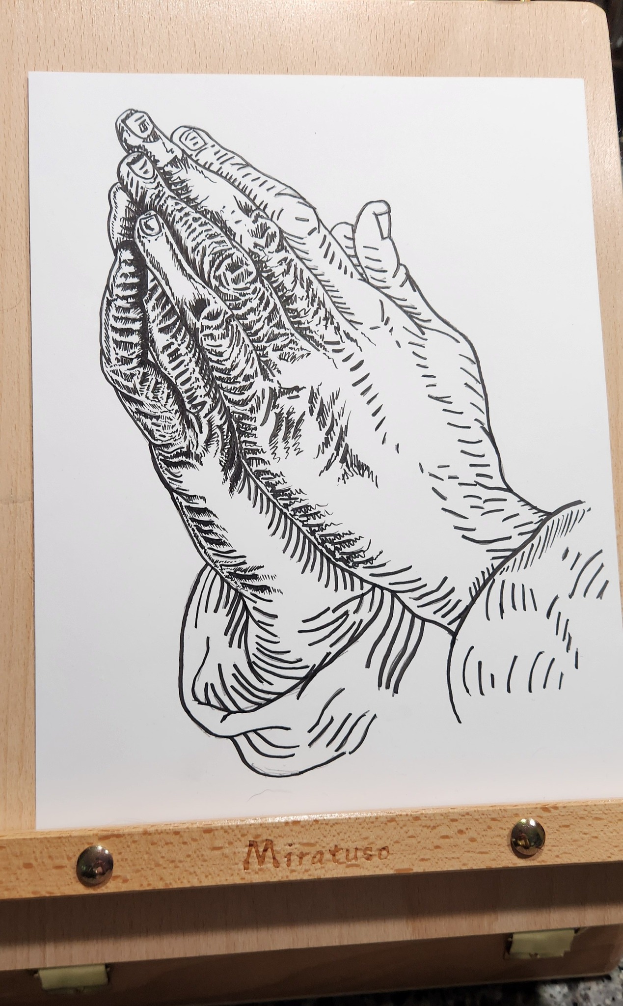 Still shot from the Praying Hands tattoo done a few days ago by Yetti