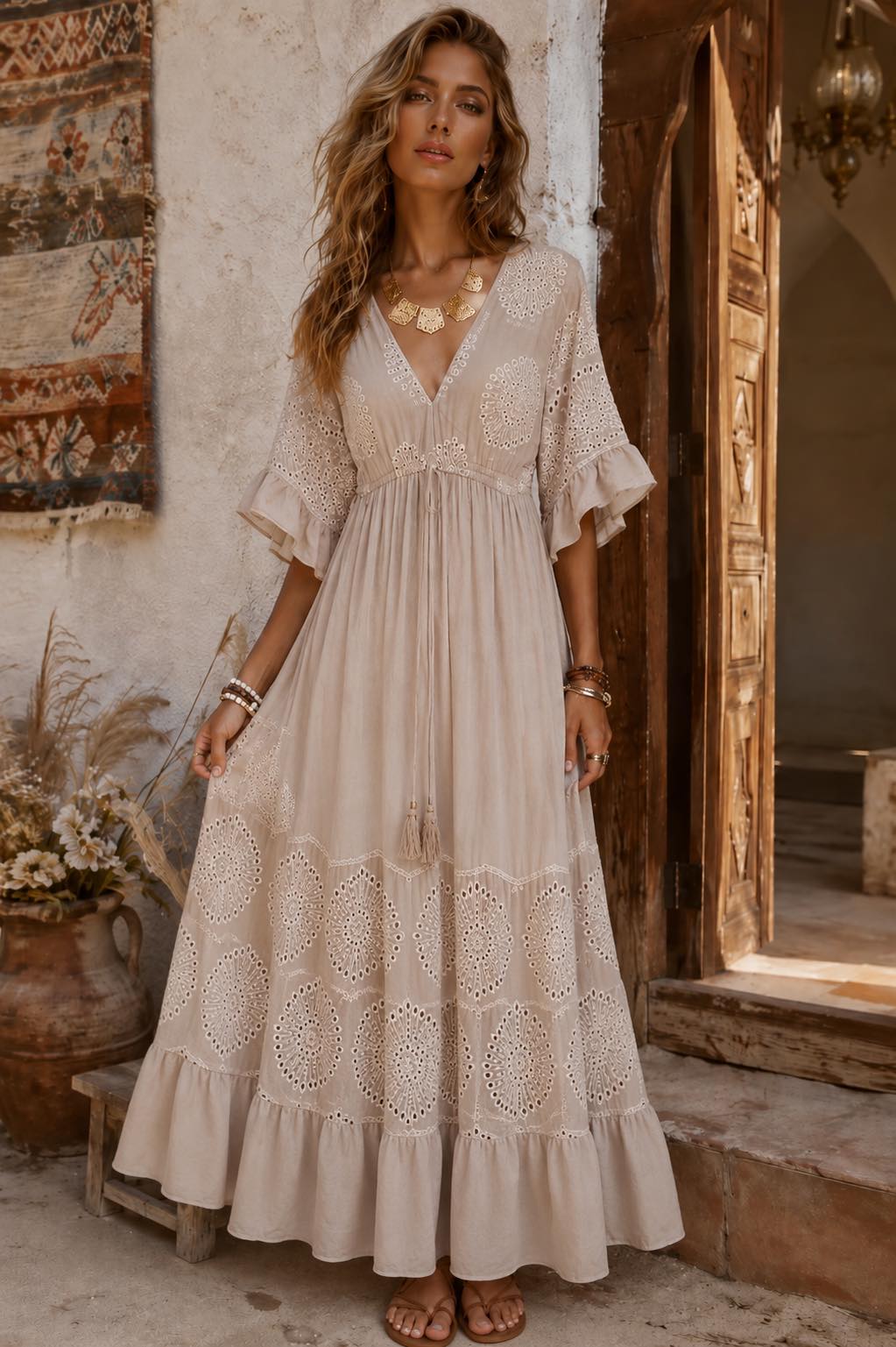 ladies flowing dresses Elegant woman in maxi dress brand:Retrolicious