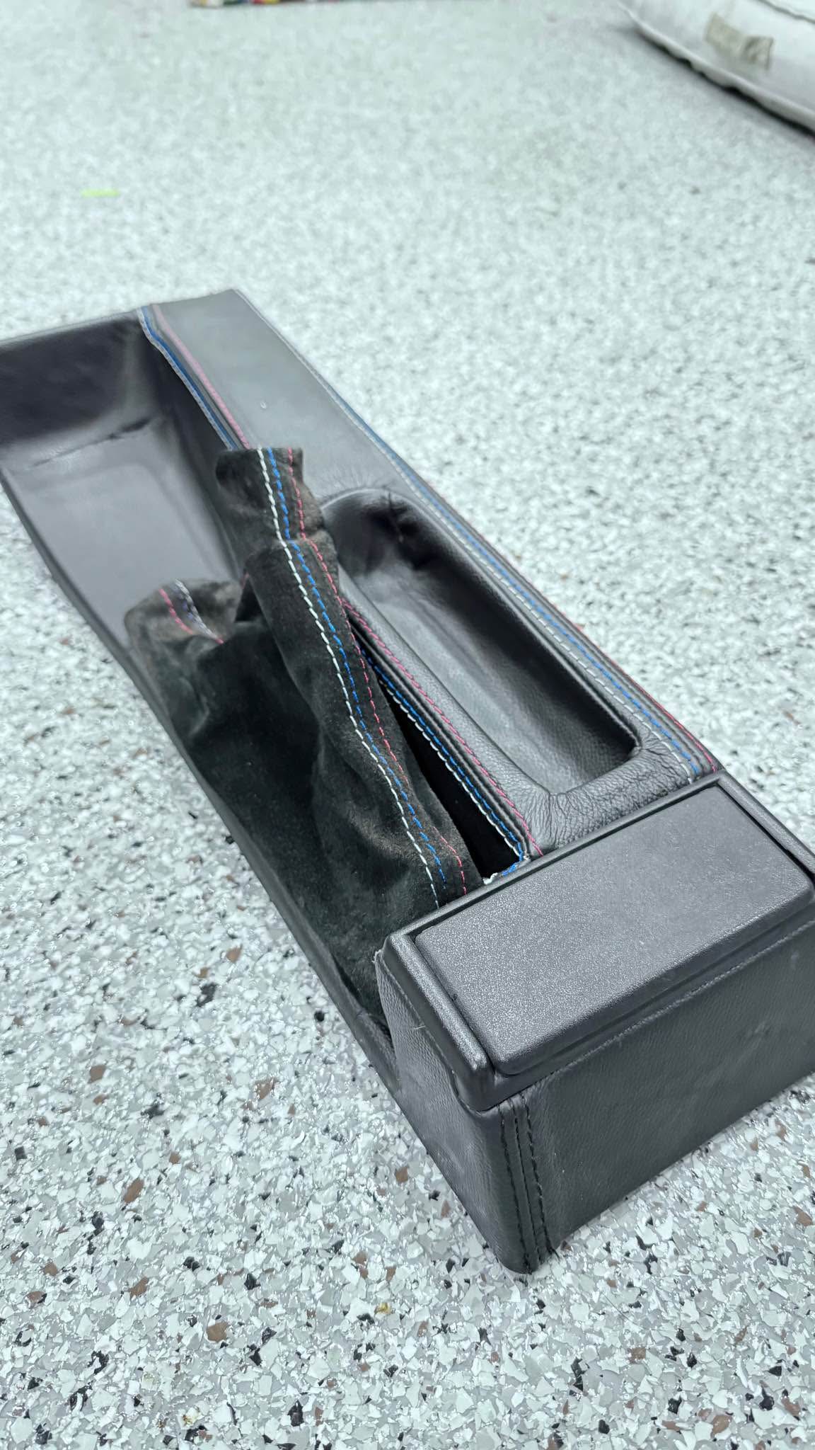 Real Leather M-Type Stitch Center Console Armrest Cover For BMW E36 1992–1999