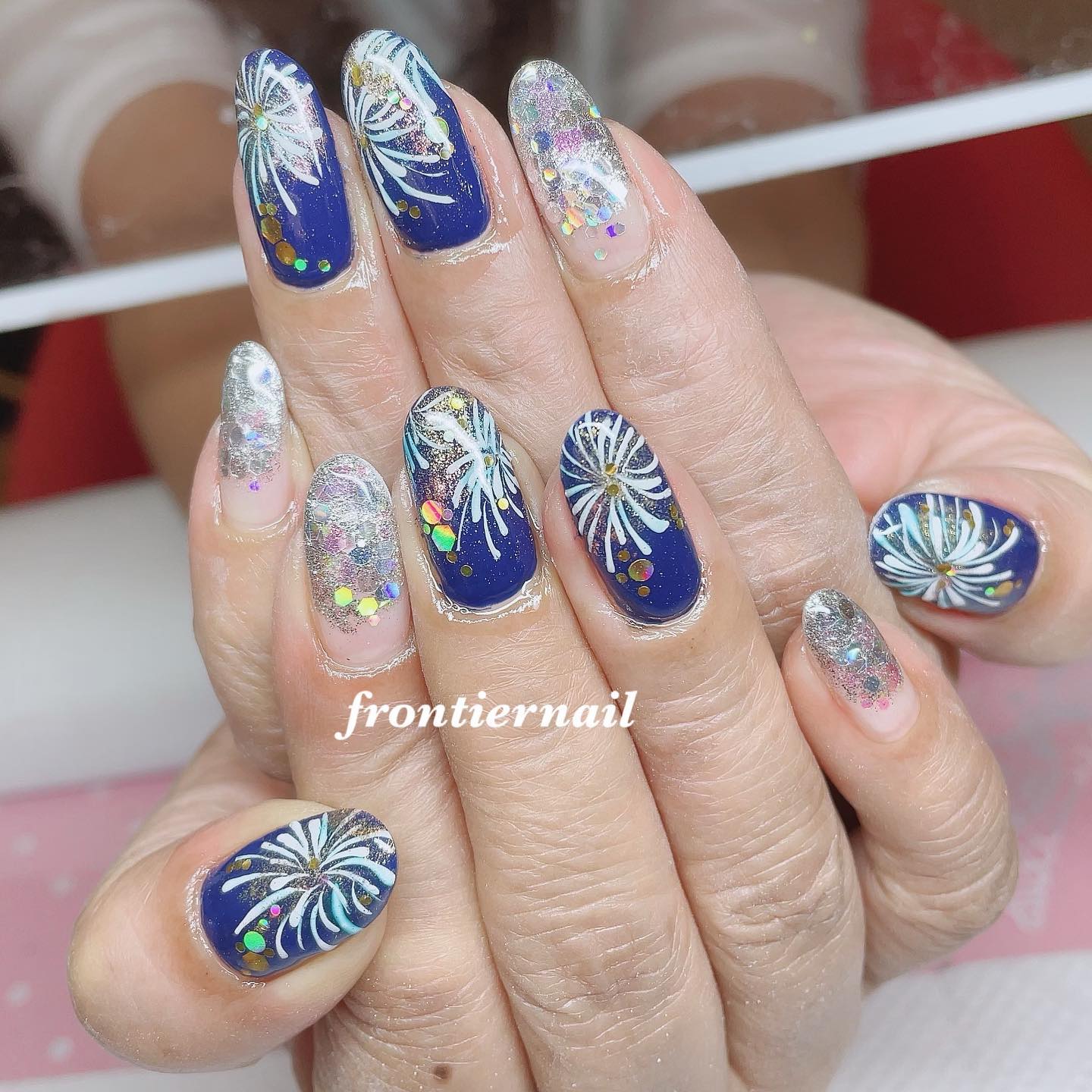 Nailroom Frontier 夏ネイル 花火ネイル シルバーラメネイル 相模原市南区 相模原市南区ネイルサロン 相模原市ネイル 相模原市 ネイルサロン 相模原市自宅ネイルサロン 相模原市プライベートネイルサロン プライベートネイルサロン 自宅ネイルサロン ネイルサロン