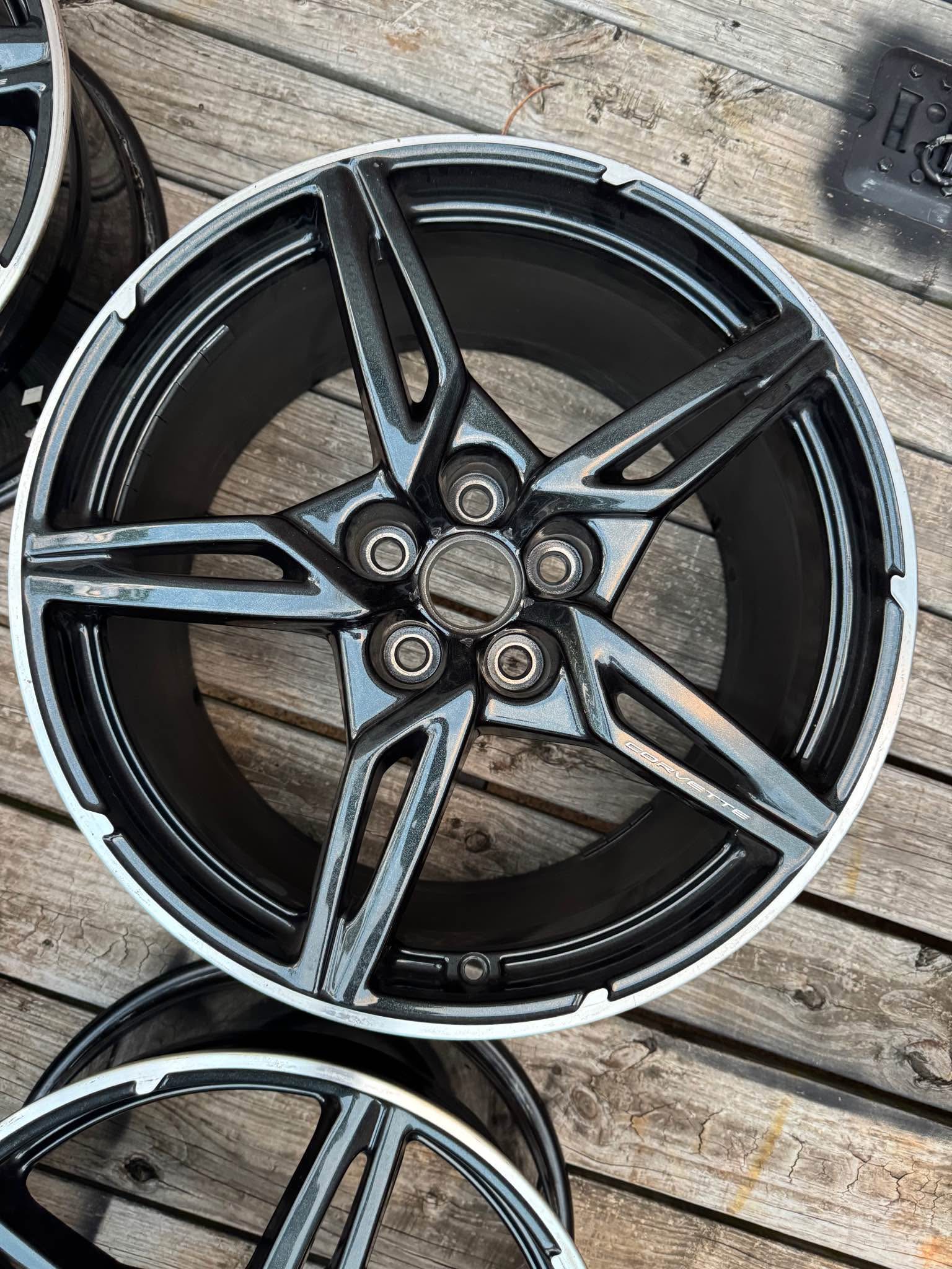 C8 Corvette OEM Rims - Carbon Flash Painted Aluminum With Machined Edge ...