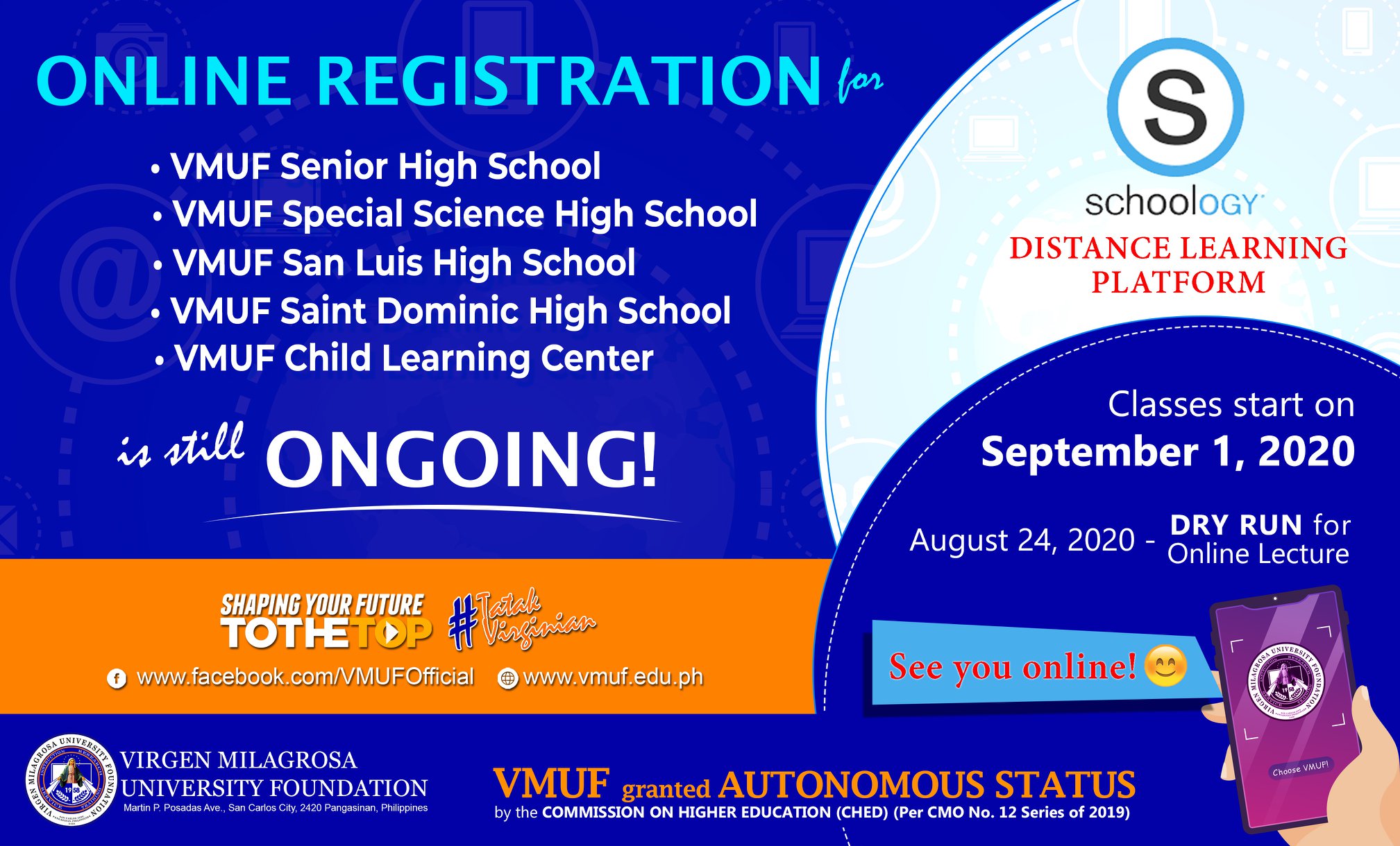 Virgen Milagrosa University Foundation, Inc. - VMUF online registration ...