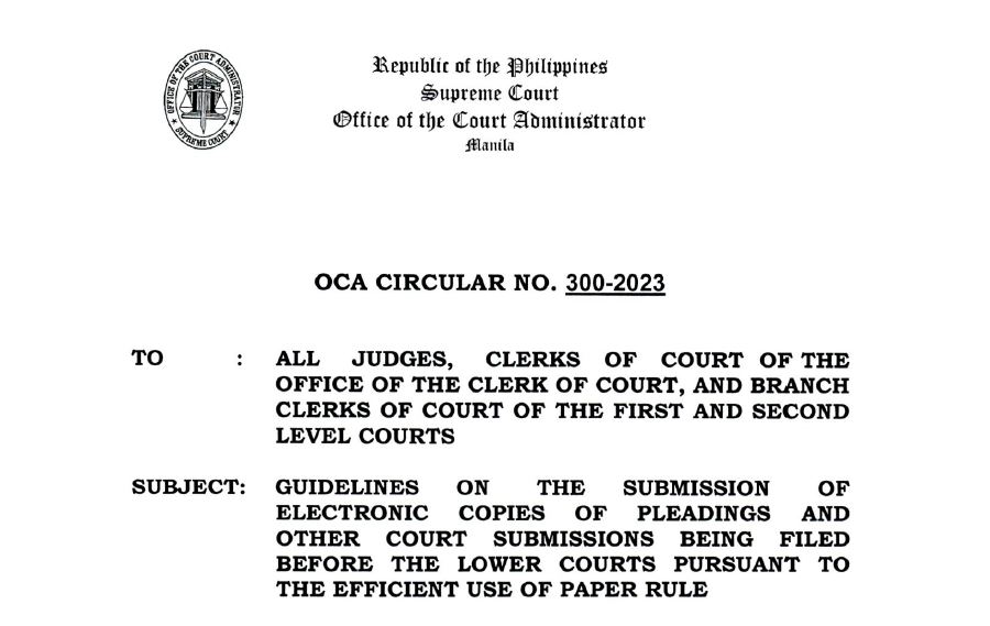 ANNOUNCEMENT ON E-FILING OF PLEADINGS AND OTHER COURT SUBMISSIONS ...