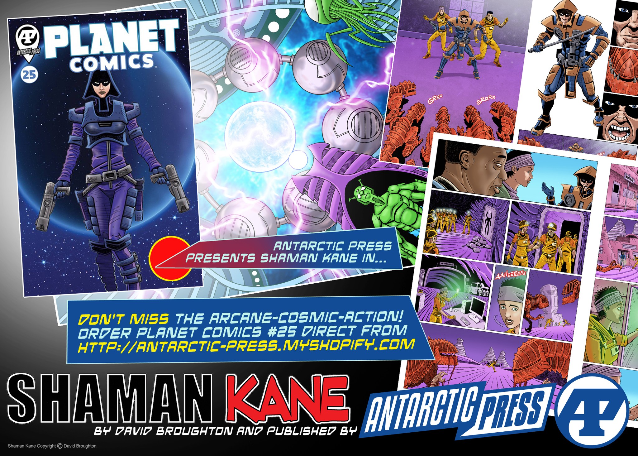 Antarctic Press presents SHAMAN KANE! Don't miss out! THRILL to