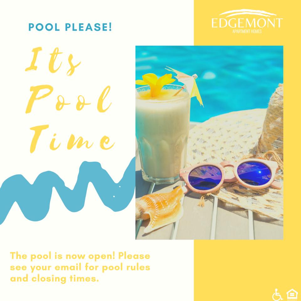 The pool is now open! Come for... - Edgemont Apartment Homes