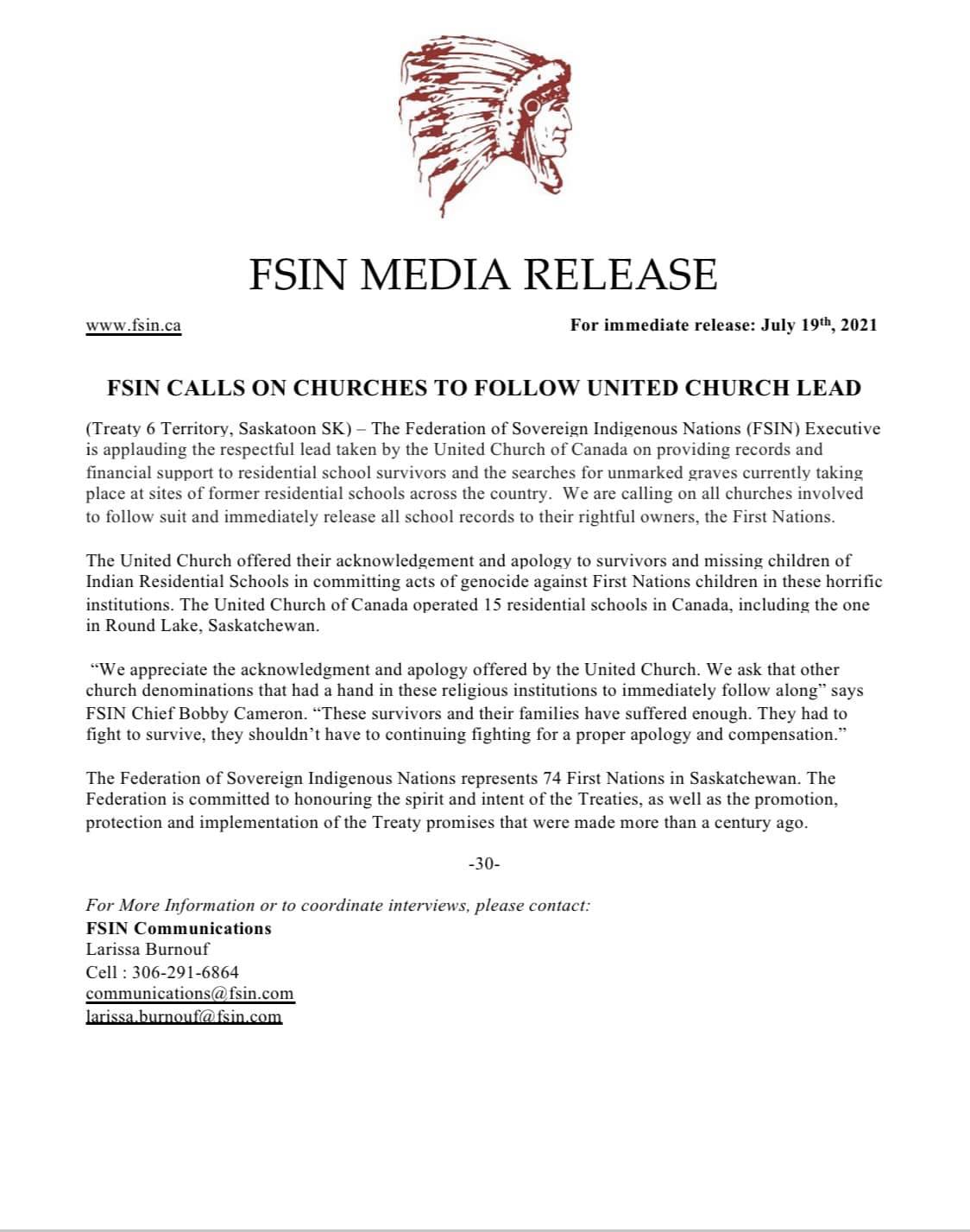FSIN... - Federation of Sovereign Indigenous Nations - FSIN