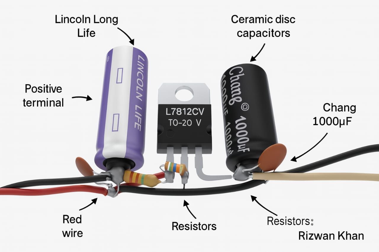 Rizwan - L7812CV Regulator: This is a three-terminal positive voltage ...