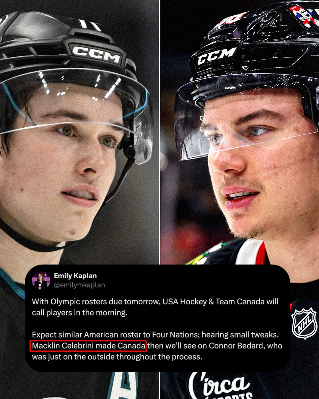 ESPN - Macklin Celebrini has made Team Canada for the 2026... | Facebook