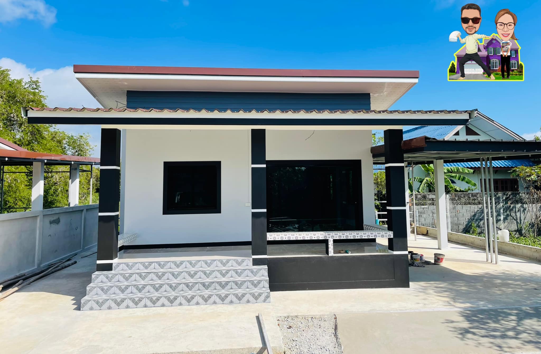 บูมเอ๋รีวิวบ้าน - บ้านโมเดริ์น หลังคา 2 สเต็ป งบก่อสร้าง...