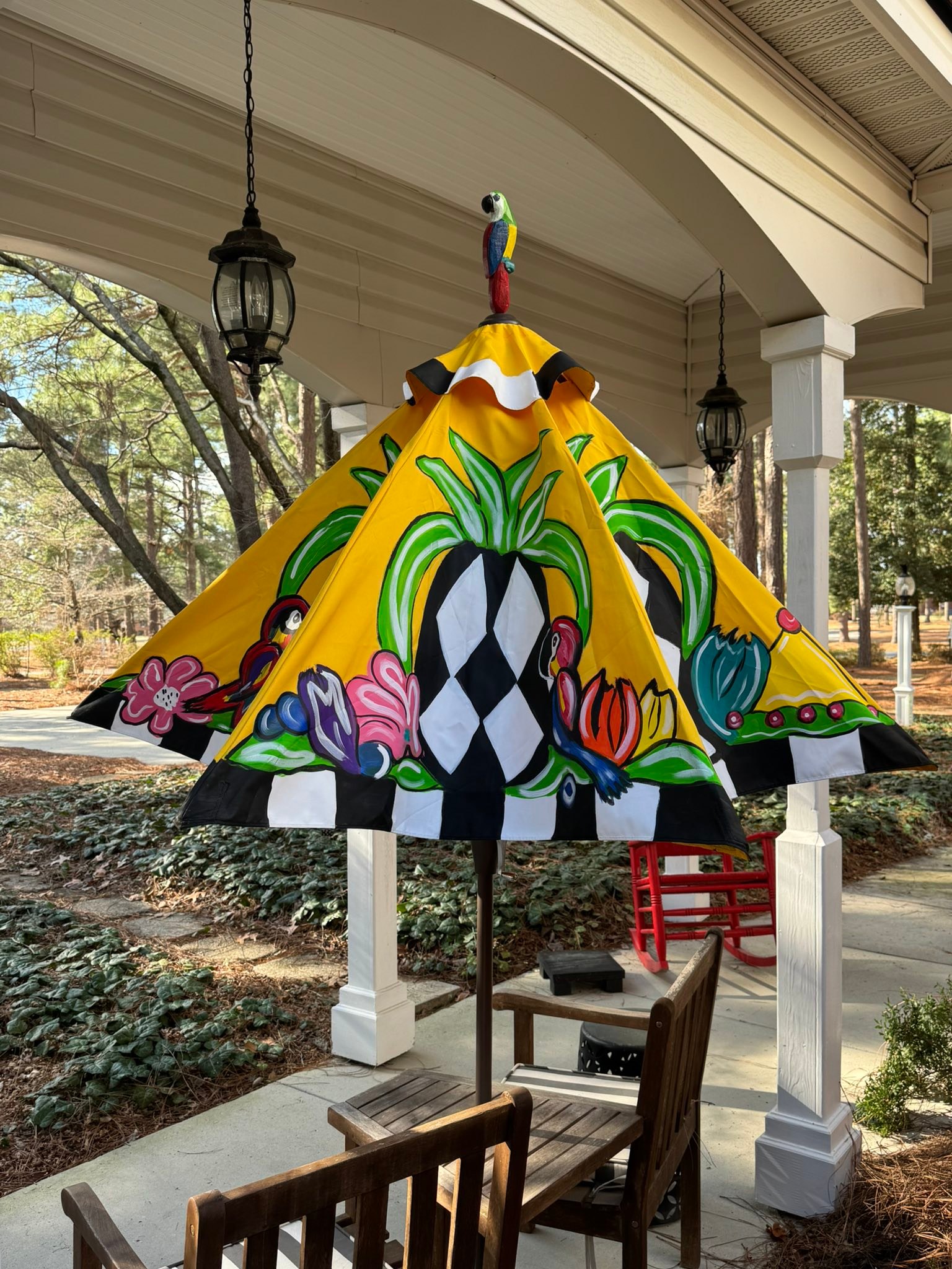 hand painted patio umbrellas Outdoor Striped Umbrella Yellow Holiday Beach For Sand UV Protection Boho Fringe Umbrella Beach With Tilt Market Umbrella 5.9ft Portable Pool Umbrella Waterproof For Garden Deck : Patio 1 PC Garden Umbrella / Parasol / Patio Design Hand Painted Art Umbrellas —