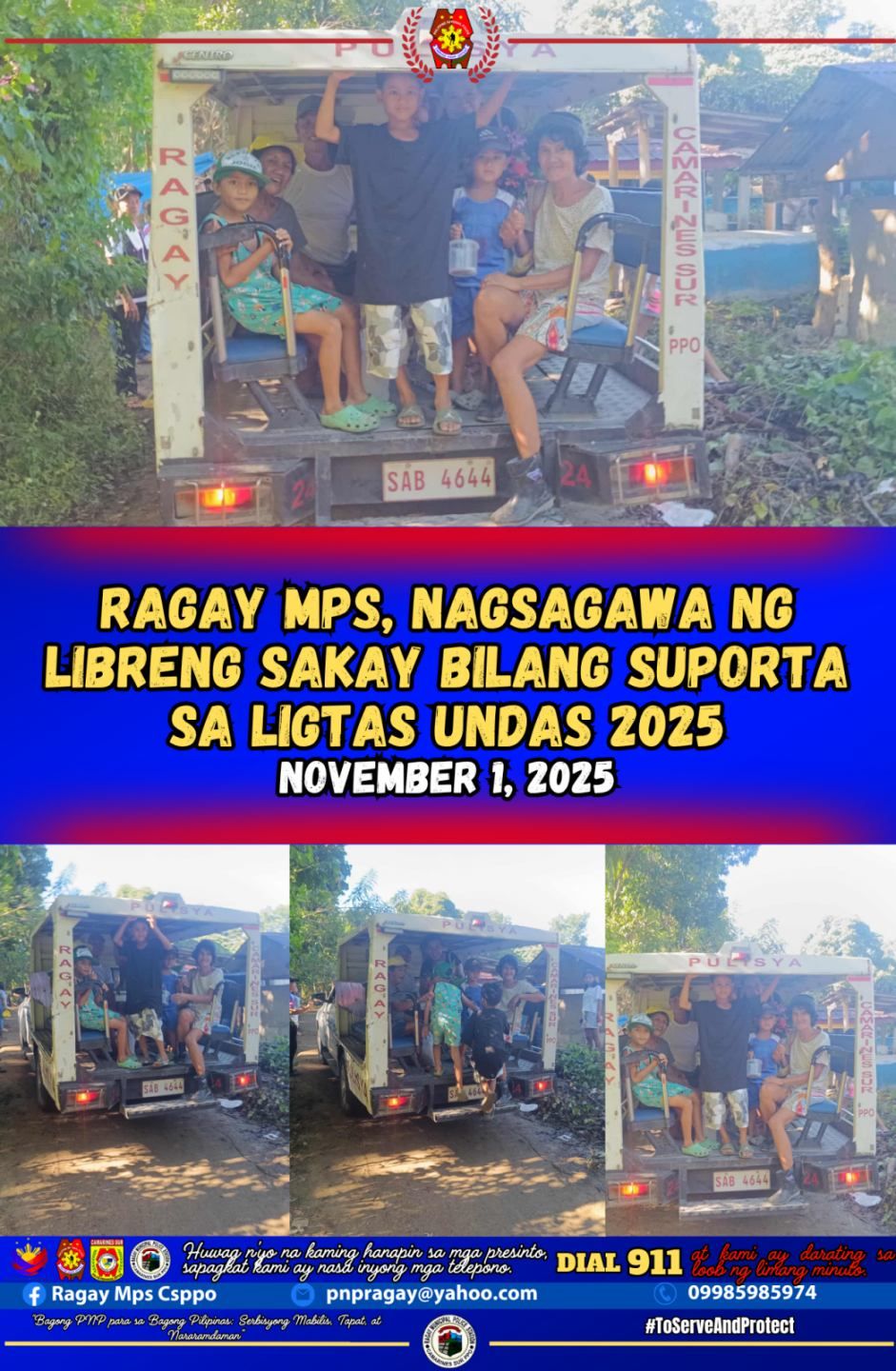 Ragay - RAGAY MPS, NAGSAGAWA NG LIBRENG SAKAY BILANG SUPORTA SA LIGTAS ...