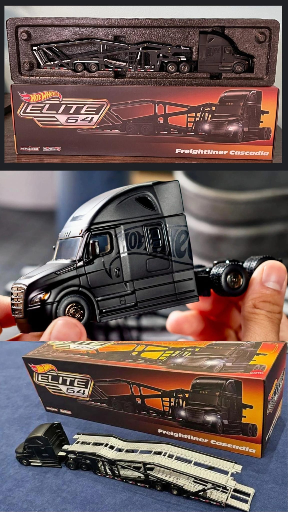 ✓✓ HOTWHEELS ELITE 64 FREIGHTLINER CASCADIA HAULER 💯 DISPONIBLE