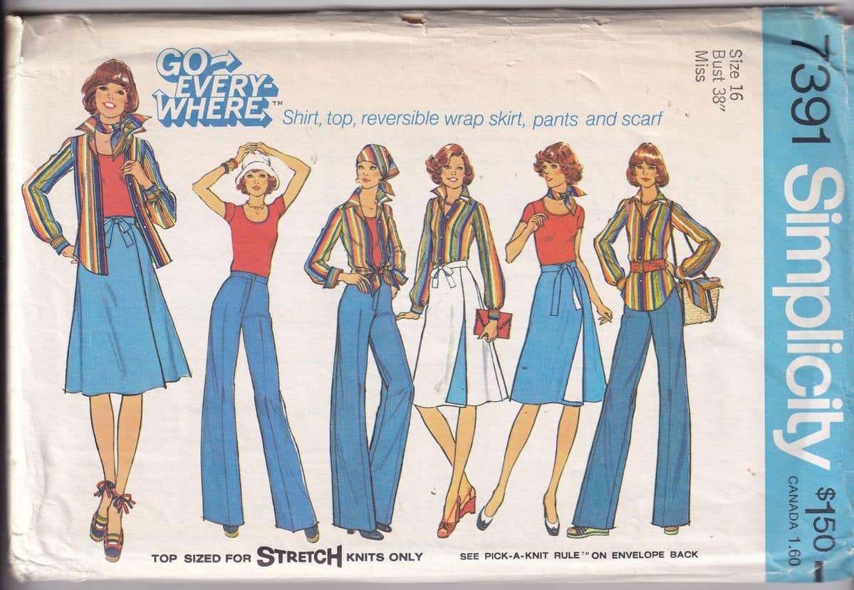 1976 Simplicity pattern 7699 for denim and flannel dresses