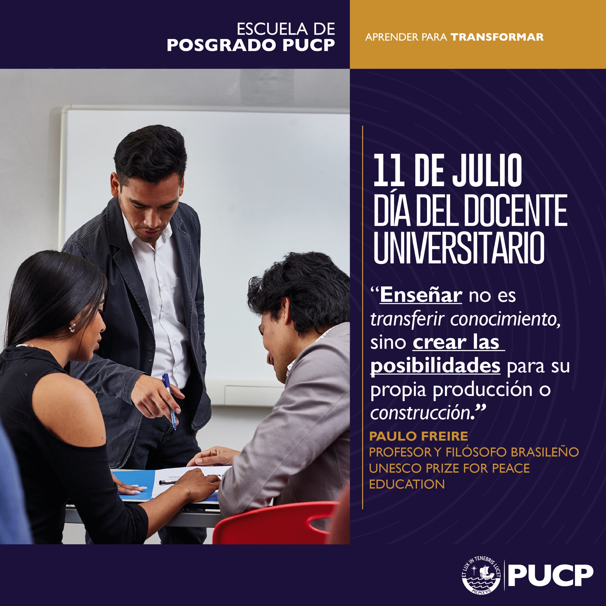 👩‍🏫🏫👨‍🏫 ¡Feliz día del Docente... - Escuela de Posgrado PUCP | Facebook