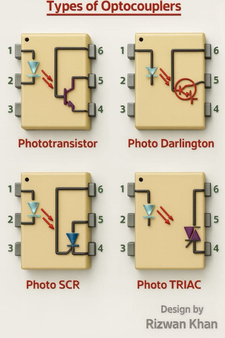 Rizwan Khan - The four types shown are Phototransistor,... | Facebook