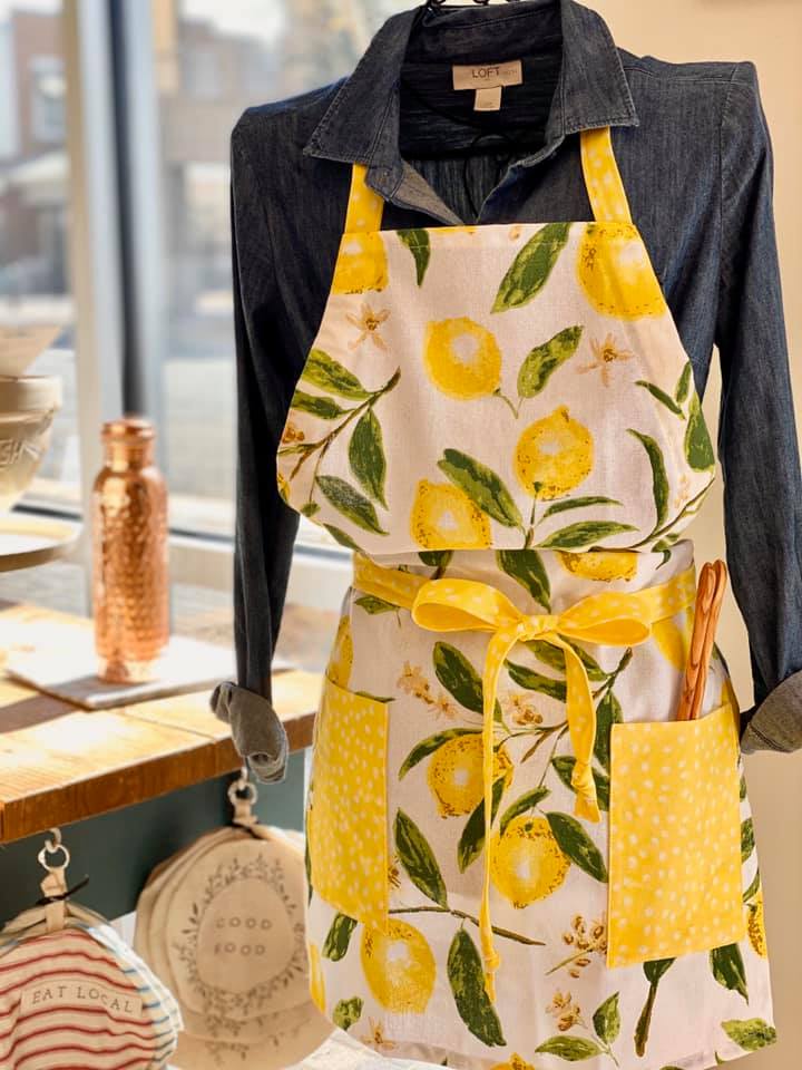 I found these aprons at the State Street store when we went to the