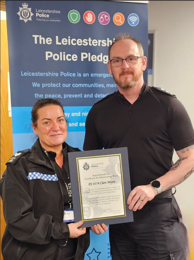 Blaby - Congratulations to Sergeant Clare Moore who was today presented ...