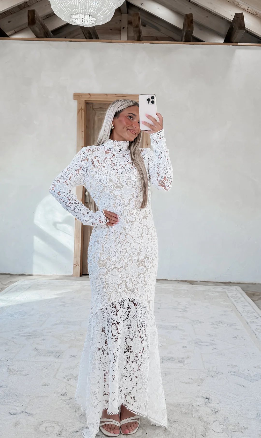Means something to me long sleeve lace dress available