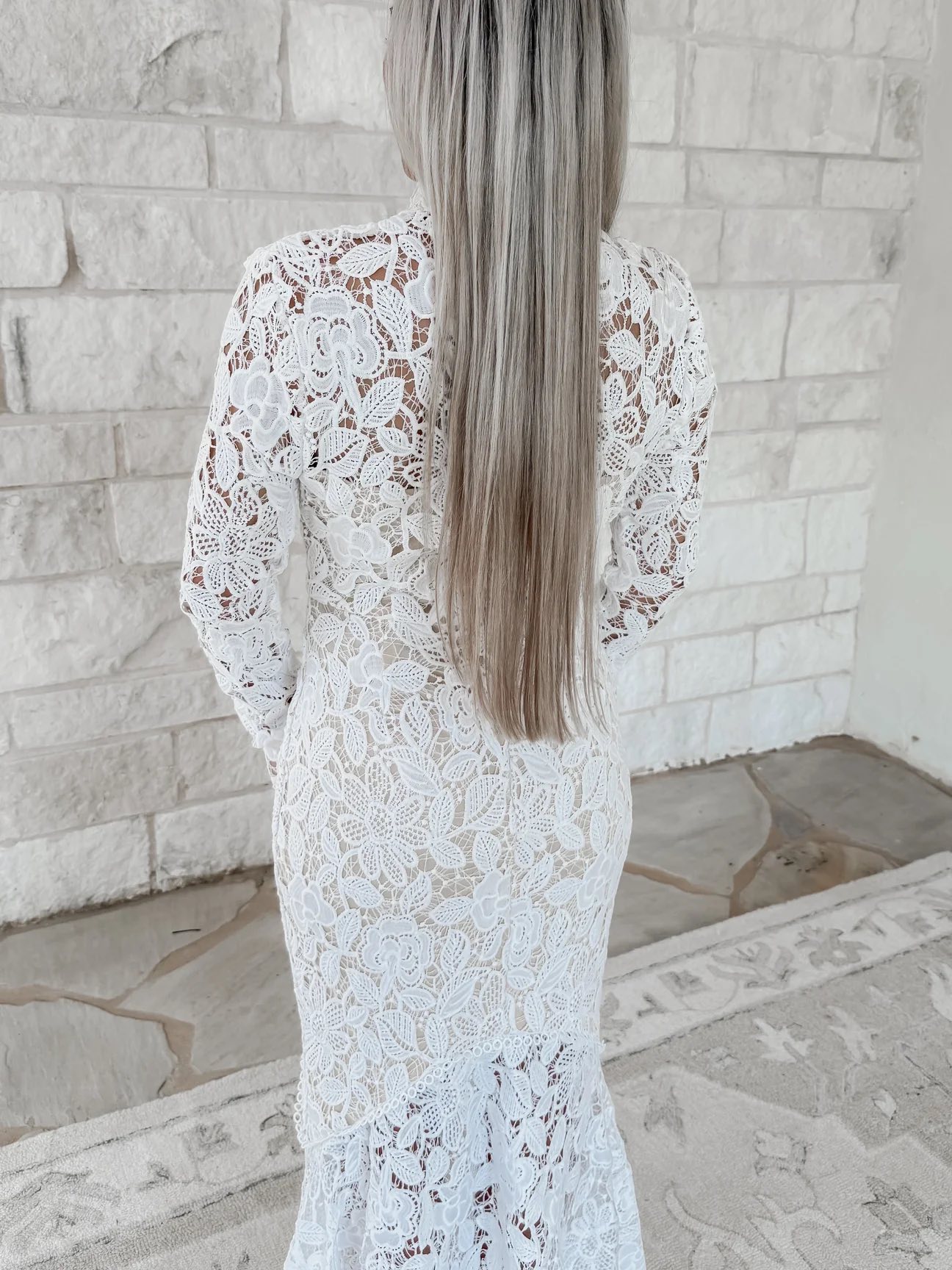 Means something to me long sleeve lace dress available