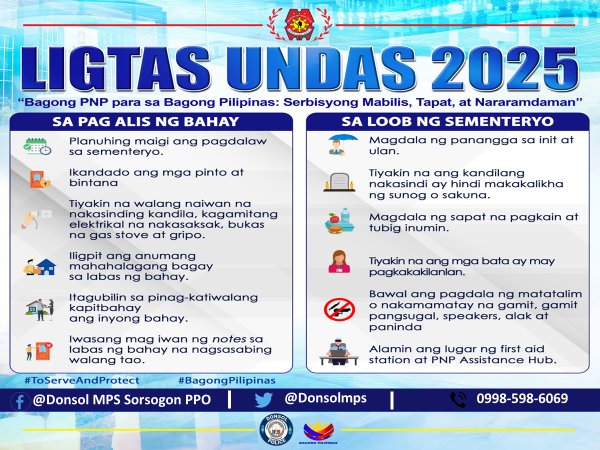 LIGTAS UNDAS 2025 Paalala sa... - Donsol Mps Sorsogon Ppo | Facebook