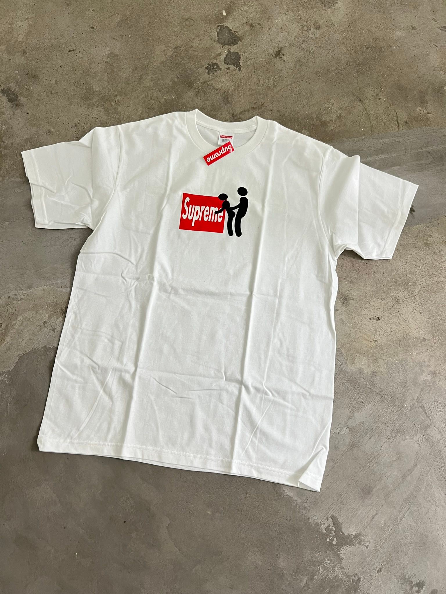 Supreme Stick Tee (Tan)(Pink)(Black)(White)(Grey) Size : black- M 