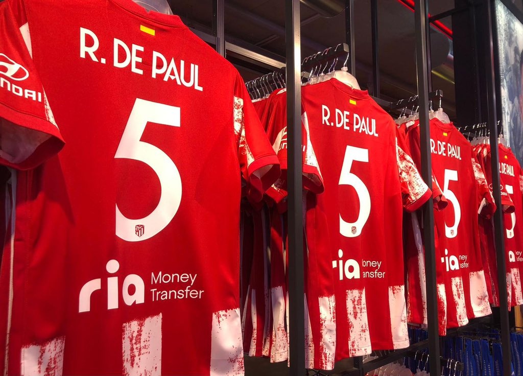 Rodrigo de Paul will wear the number 5 shirt at Atlético Madrid.